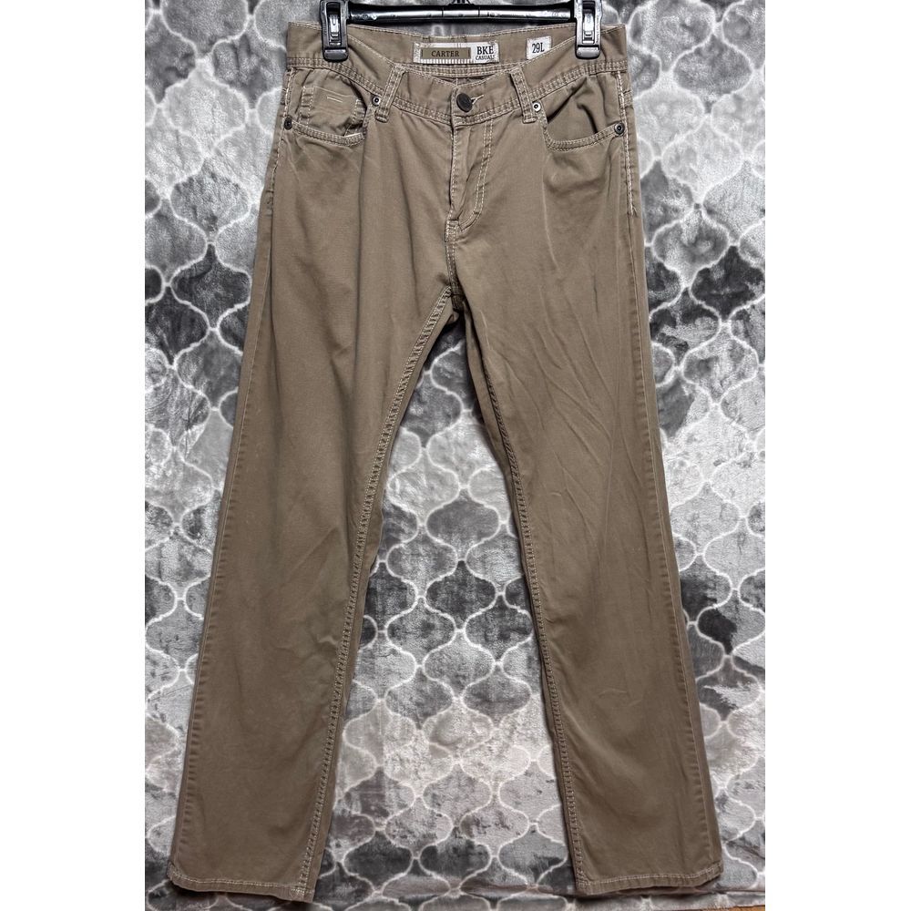 BKE Casuals Men's Carter Khaki Jeans Size 29L Preppy Minimalist Straight Leg